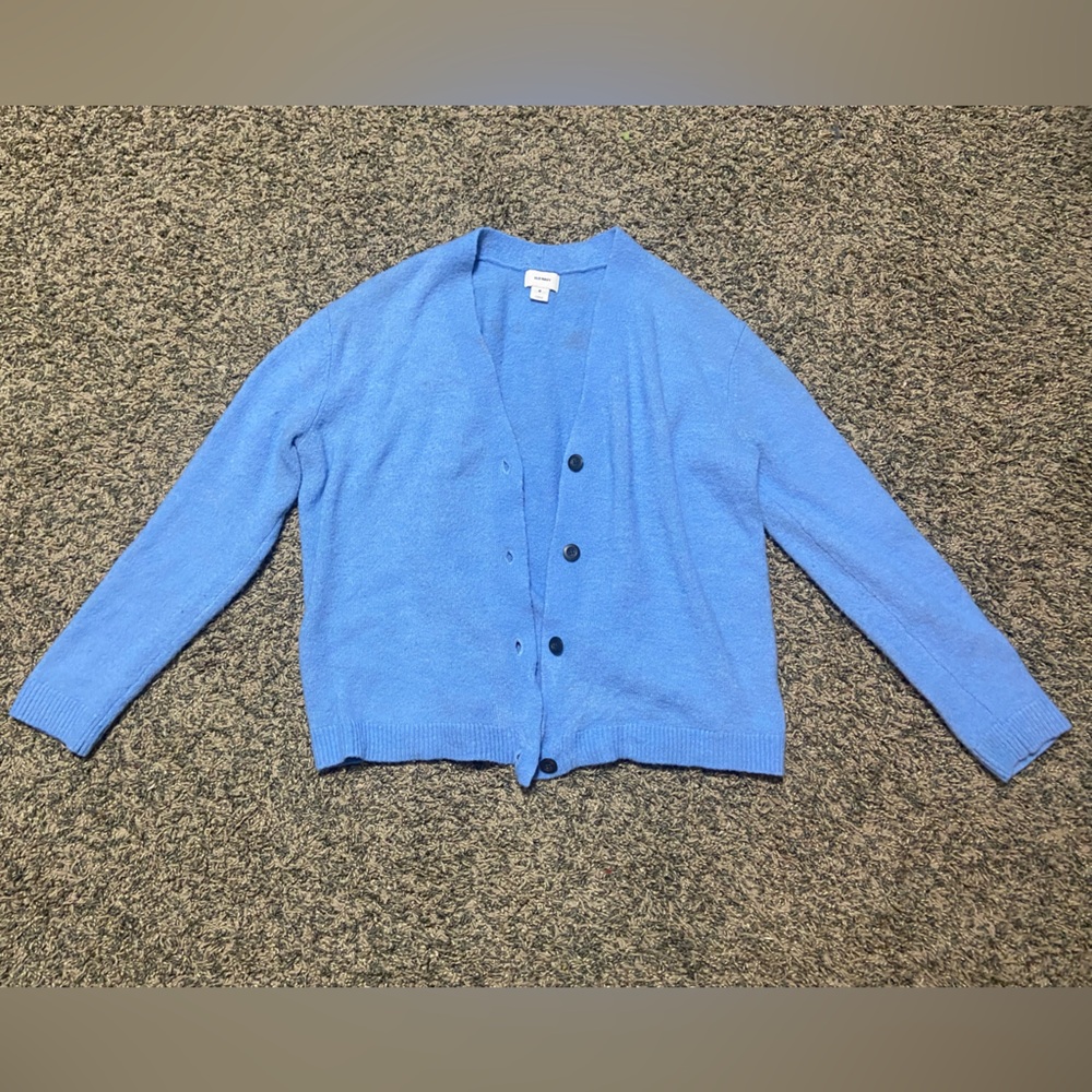 Blue Button-Up Cardigan
